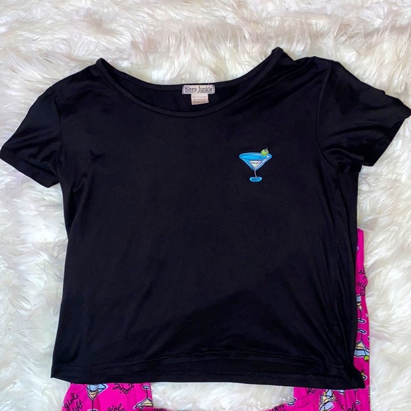 Charlotte Russe Sleep Junkie Pink Margarita Print Pajama Set - Picture 2 of 7